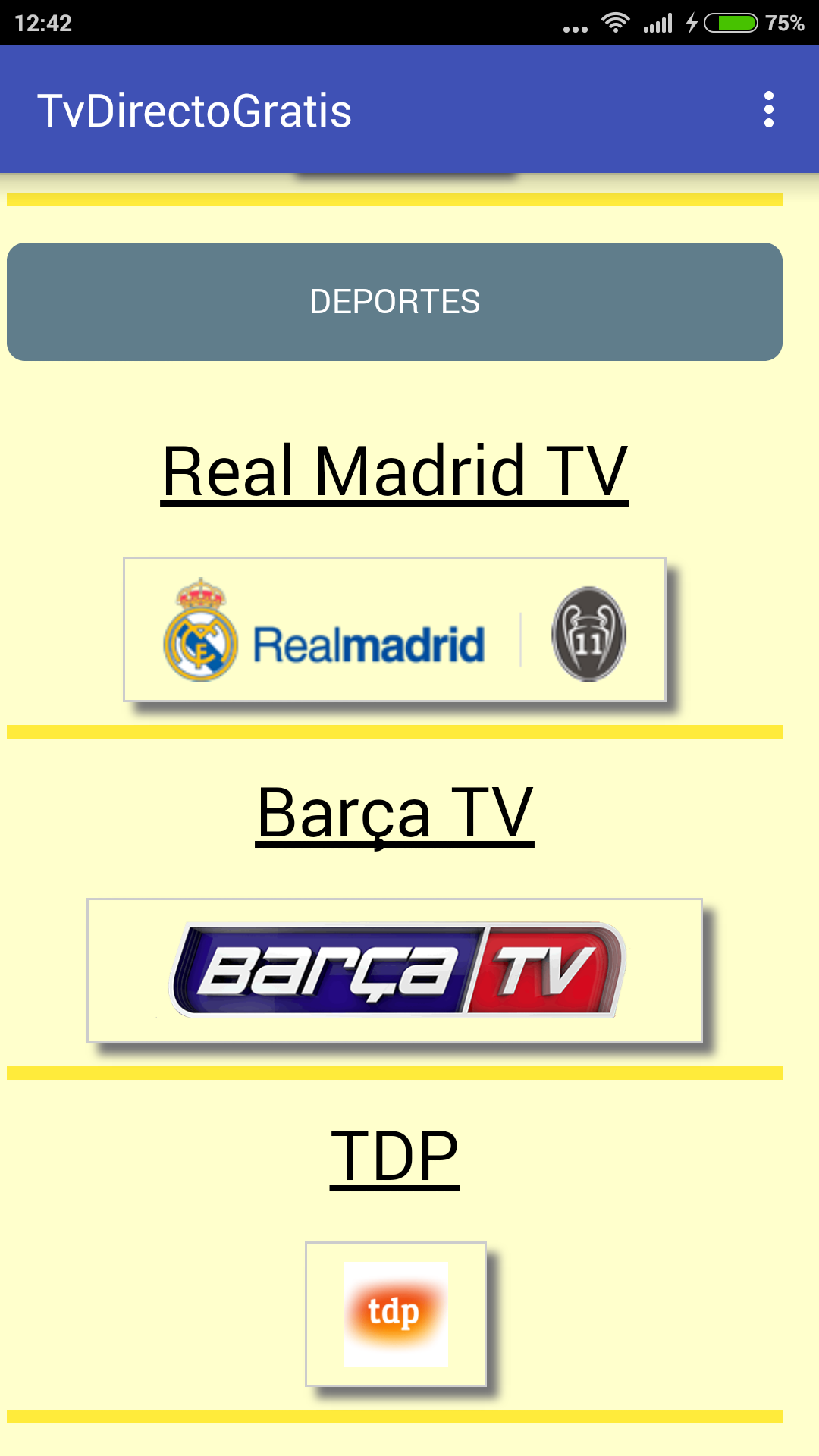 TV Directo Gratis - Application sur Amazon Appstore