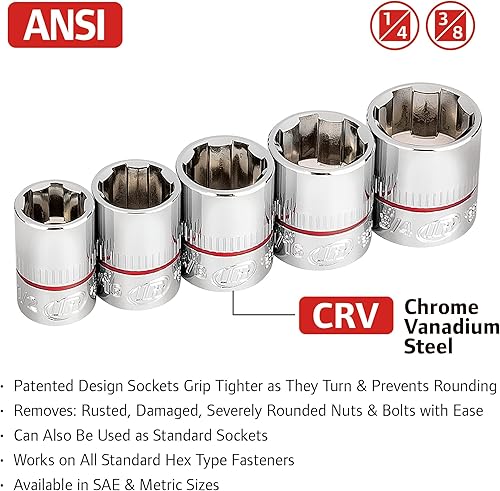 Miniatura 4 de Ingersoll Rand 752039 - Juego de llaves de vaso antideslizantes (9 piezas)