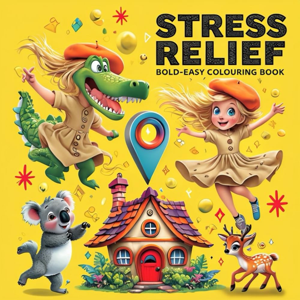 Stress Relief Coloring Book for Adults and Kids.: Bold & Easy Designs to Relax, Unwind, and Enjoy Mindful Coloring Together