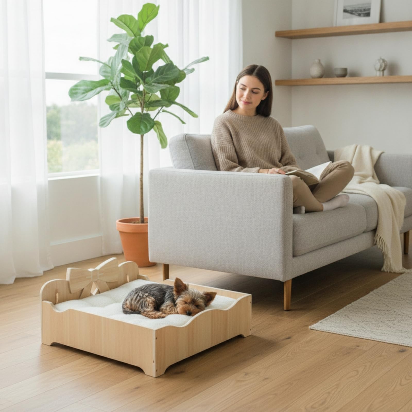 Genérico Cama De Madera para Mascotas, Cómoda Y Que Ahorra Espacio