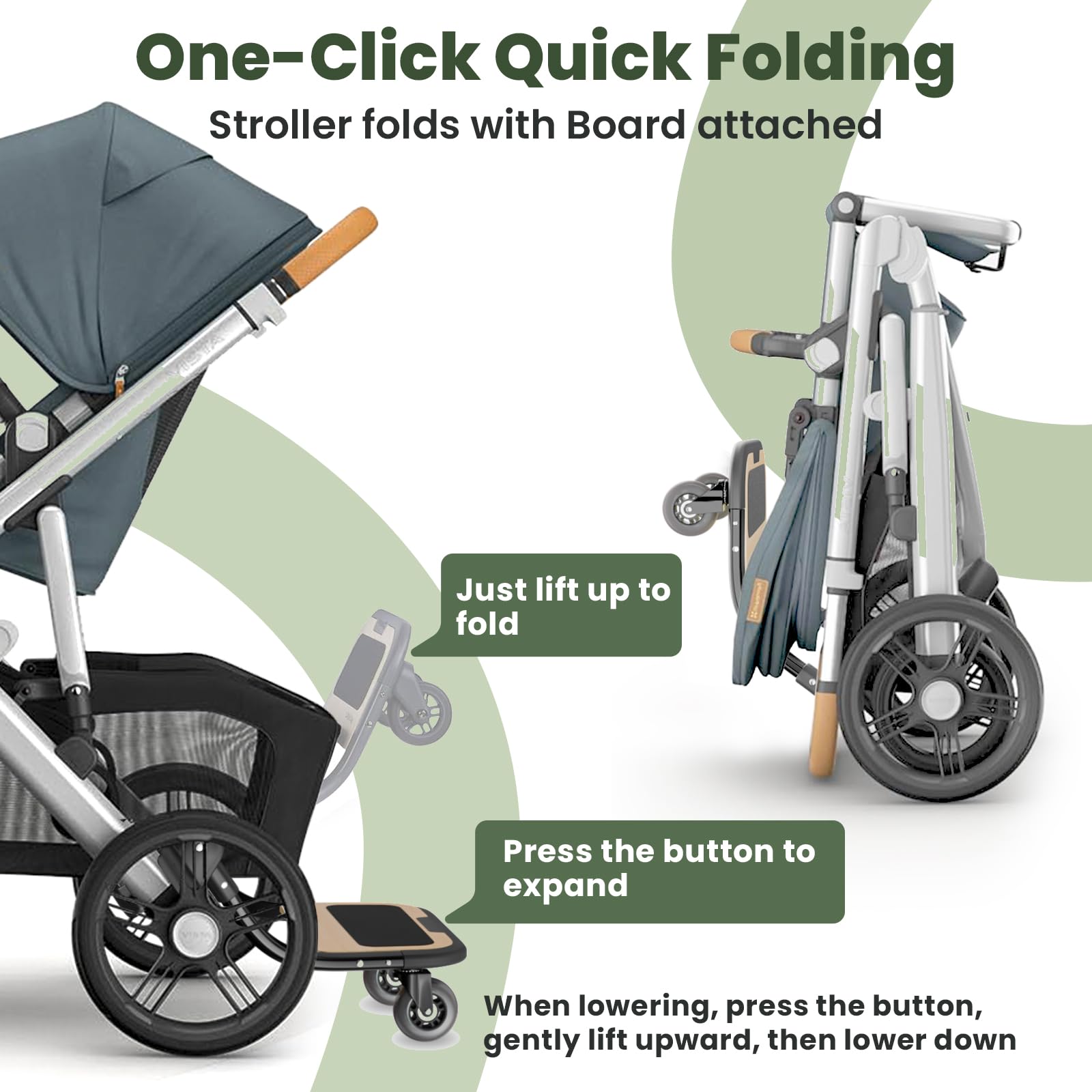 Stroller Board for uppababy Piggyback Vista V2, Vista V3, Vista (Models 2015-2019), Same as uppababy Piggyback Ride-Along Board, Weight Capacity 80 Lbs, Standing Non-Skid Surface, Quick-Clip Links Toys & Games