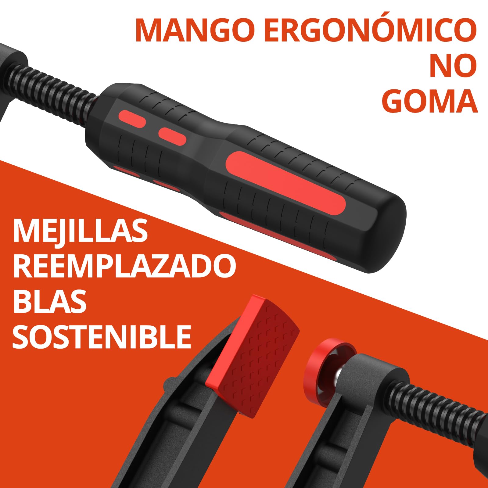 GETLITOOL 4 piezas Sargentos 300mm, Profundidad 80mm, Alta Resistencia 270kg, para Carpintería Profesional y Bricolaje (2pcs 6'' 2pcs 12'')