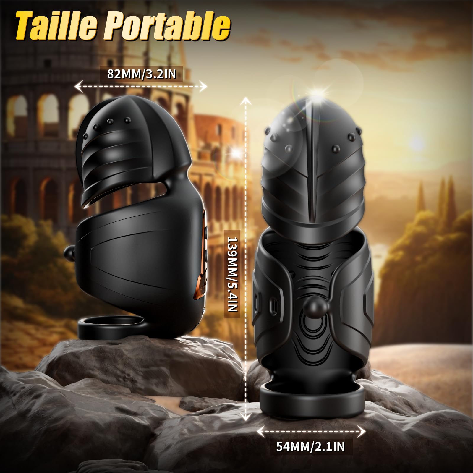 Vibromasseur Homme Masturbateurs Masculins Sex Toys - Masturbâteur Homme Mains Libres Sex Toýs Couple avec Tête Pivotante à 360°et Fortes Vibrations, APP-Anneau Pénien Vibrant pour Massage Penis