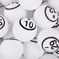 Vista 12 de MR CHIPS Bolas de bingo profesionales de 1.5 pulgadas (1.496 in), color blanco, doble número, bolas de repuesto estilo ping pong para jaulas