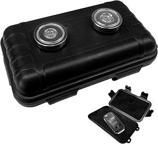 KVAEY 1 PCS Magnetic Key Box, Waterproof Key Holder Indoors Outdoors Concealer with Strong Magnet, Secure Keys Hider Portable Storage Container for Under the Car, Car Accessories (Black, 1 PCS)
