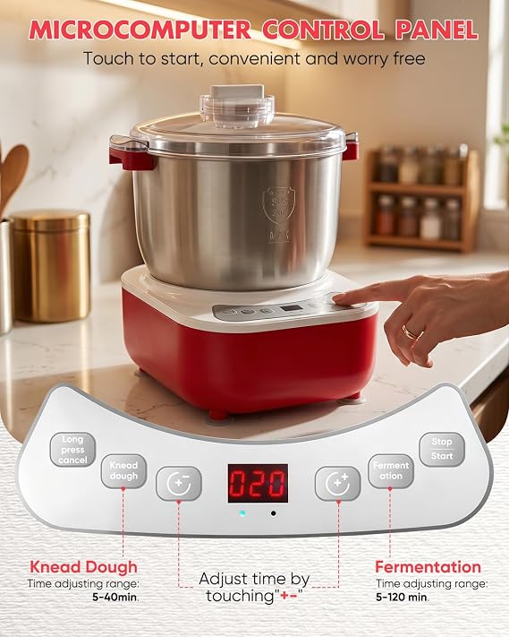 Saker Dough Maker with Automatic Ferment Function, 7.4Qt
