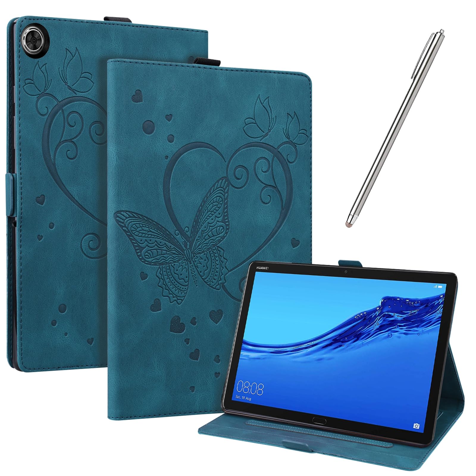 ebestStar - Cover per Huawei MediaPad M5 Lite 10.1, Custodia Protezione Flip Magnetica, Slim Case Sottile Pelle PU, Nero