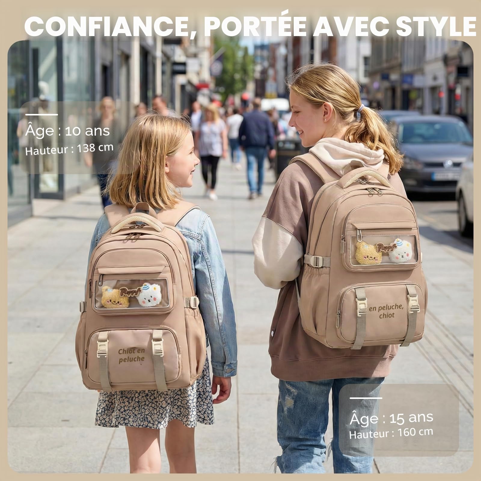 Amythe Sac à dos Ado Fille 3e-7e École Voyage