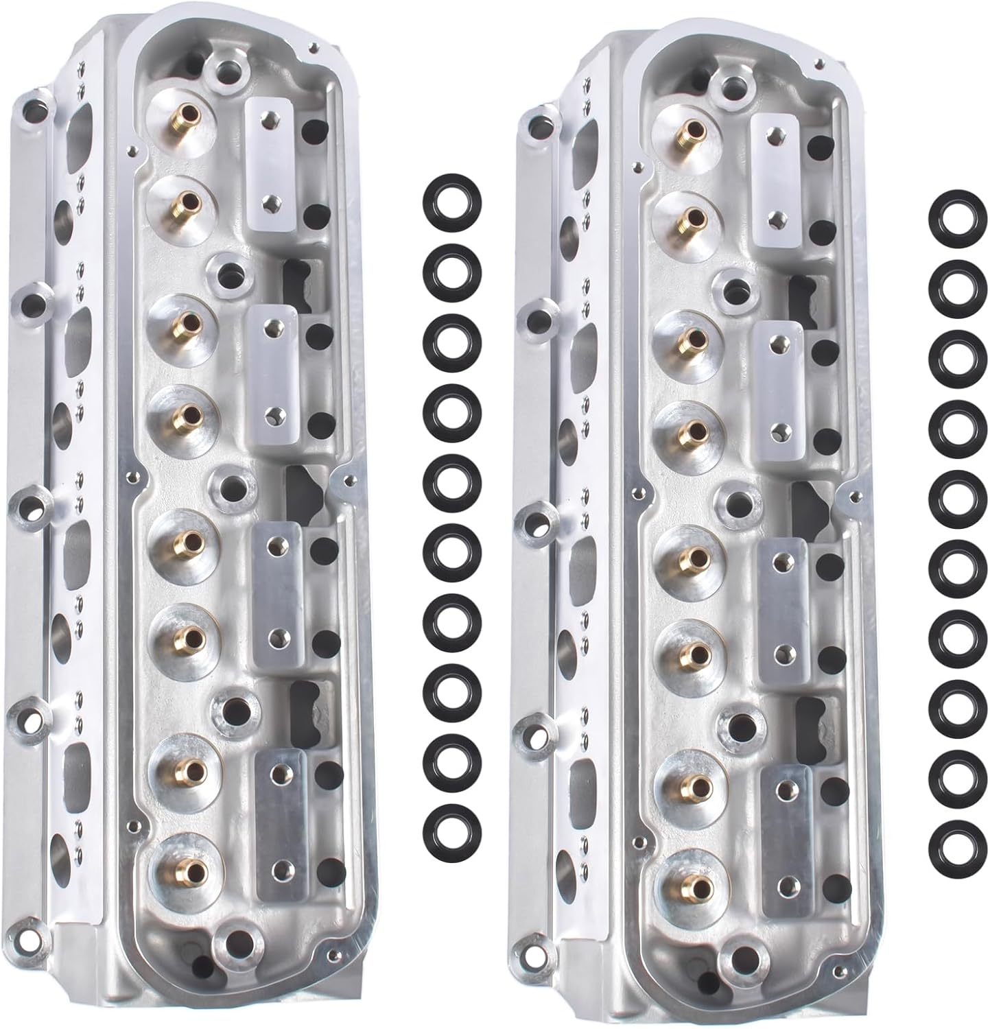 Pair Bare Cylinder Head Replacement for Ford Small Block SBF 289 302 351W and 5.0L V8 models, Aluminum, 185cc Intake Runner & 61cc Chamber Weonefit