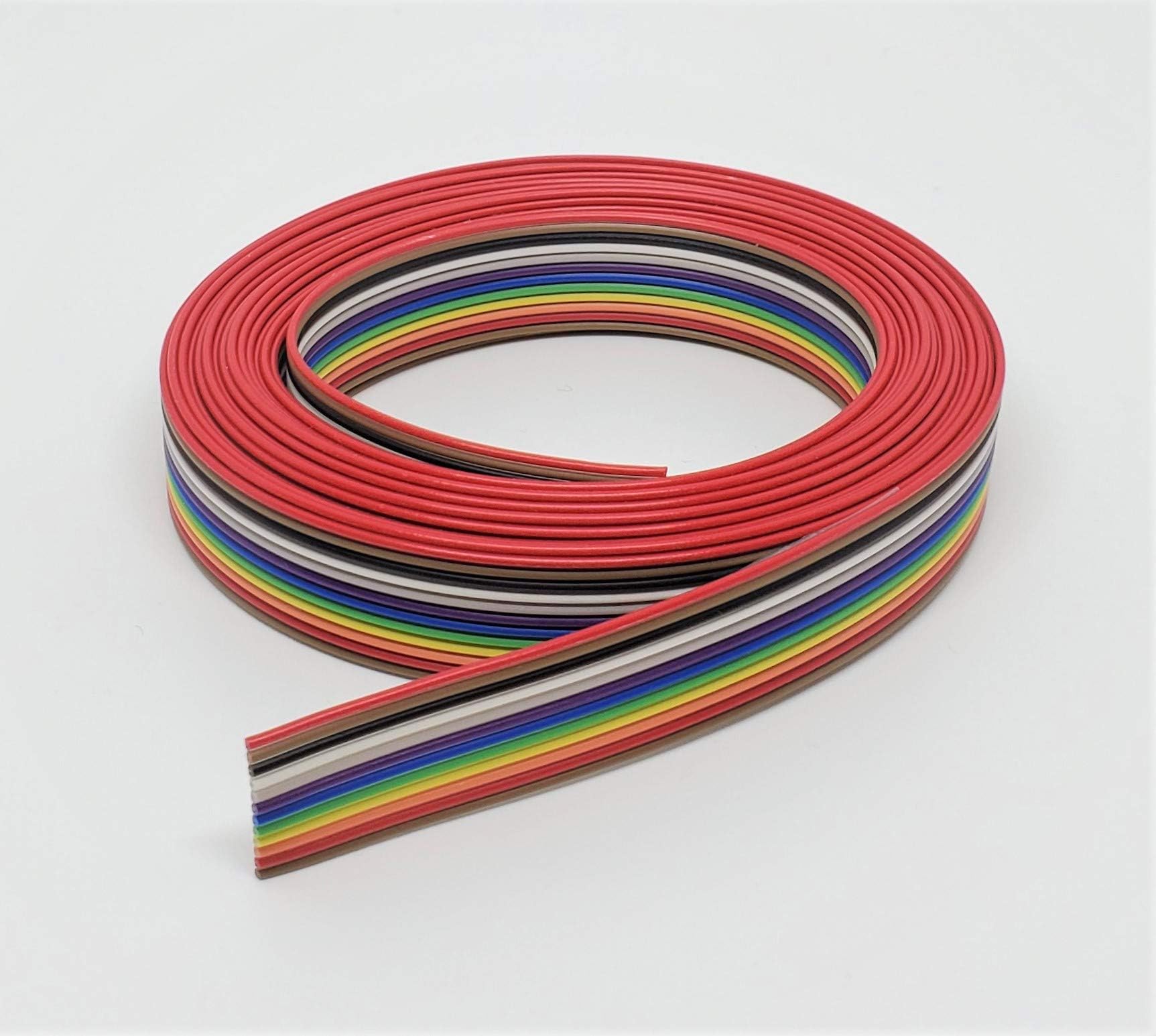 Pc Accessories - Connectors Pro 12P 10 Feet IDC Rainbow Color Flat Ribbon Cable for 2.54mm Pitch Connectors (12P-10FT)