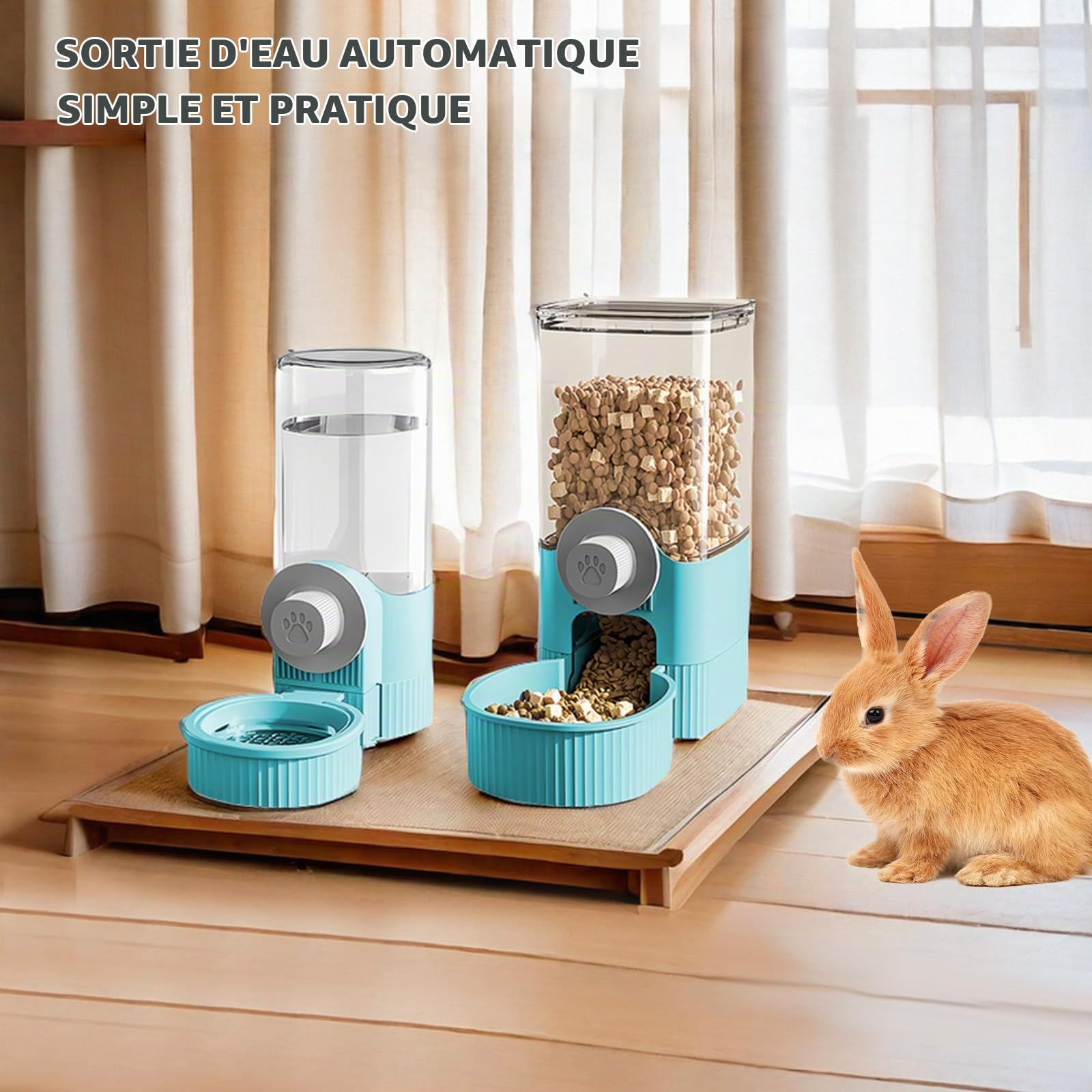 Abreuvoir Et Alimentateur Automatique 2-1 Distributeur Automatique De Nourriture À Suspendre Distributeur D'eau Automatique Mangeoire Automatique À Suspendre Distributeur Eau Lapin Pour Petits Animaux