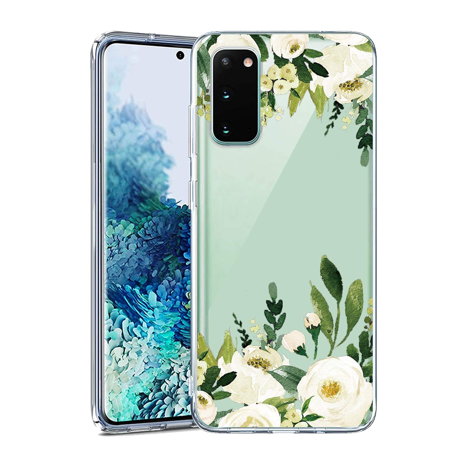 Case for Galaxy S20 FE,Floral Pattern Clear Soft TPU Thin Phone case for S20 FE