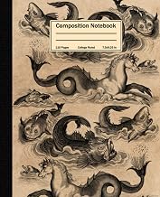 Greek Mythology Notebook: Sea Monster Journal, Marine Fish Line art Mythology And Mythical Fantasy, Vintage Illustrations, College Ruled Paper, 110 ... X 9.25", Cream Paper (Mythical Creatures)