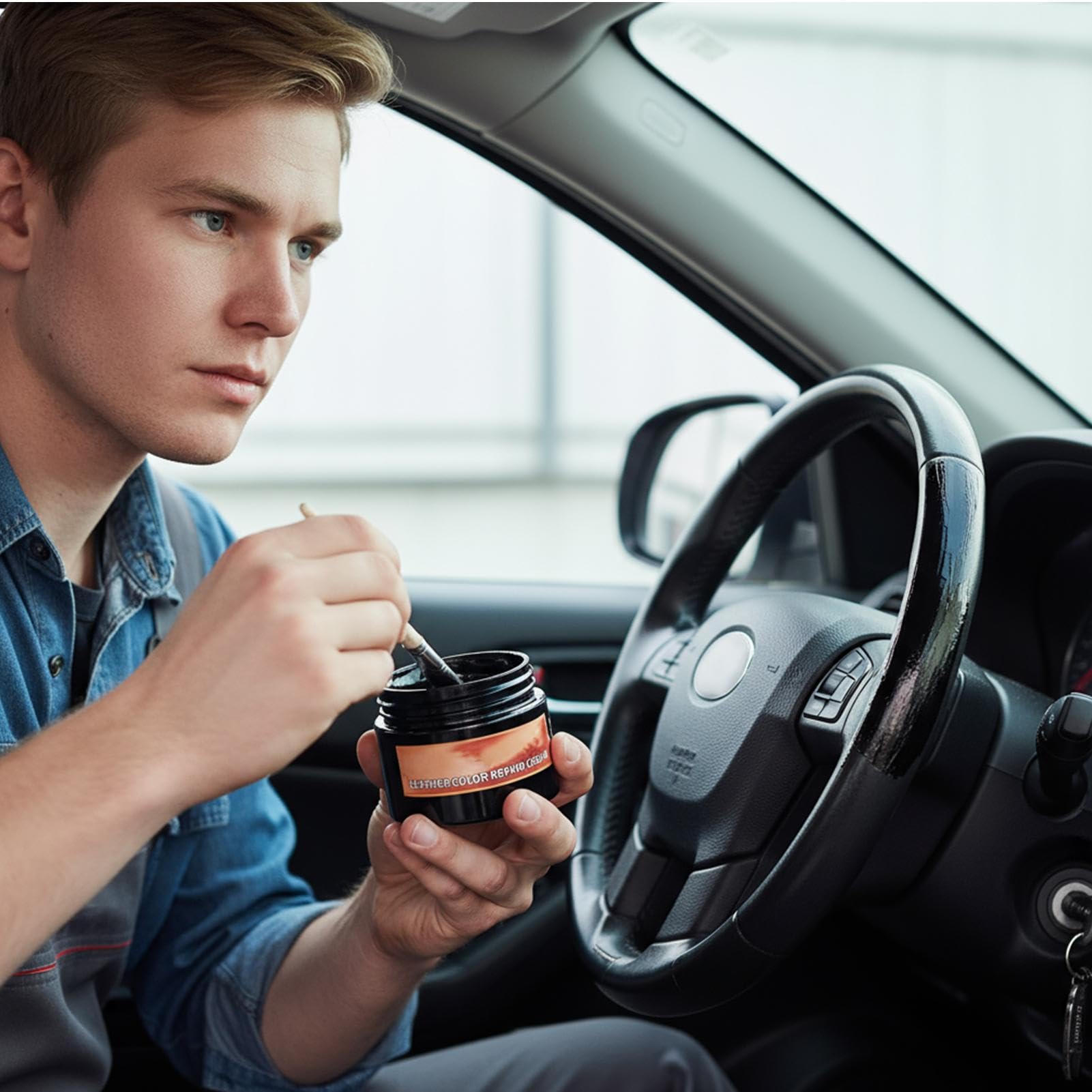 Ripristinatore del Volante - Pasta per la Manutenzione e Il Restauro degli Autoveicoli | Riparazione dei per Il Volante in Pelle | per Finiture Sedile Console Centrale Porta