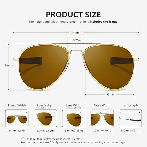 Miniatura 5 de SUNGAIT Gafas de sol de aviador para hombre polarizadas estilo militar 100 protección UV400