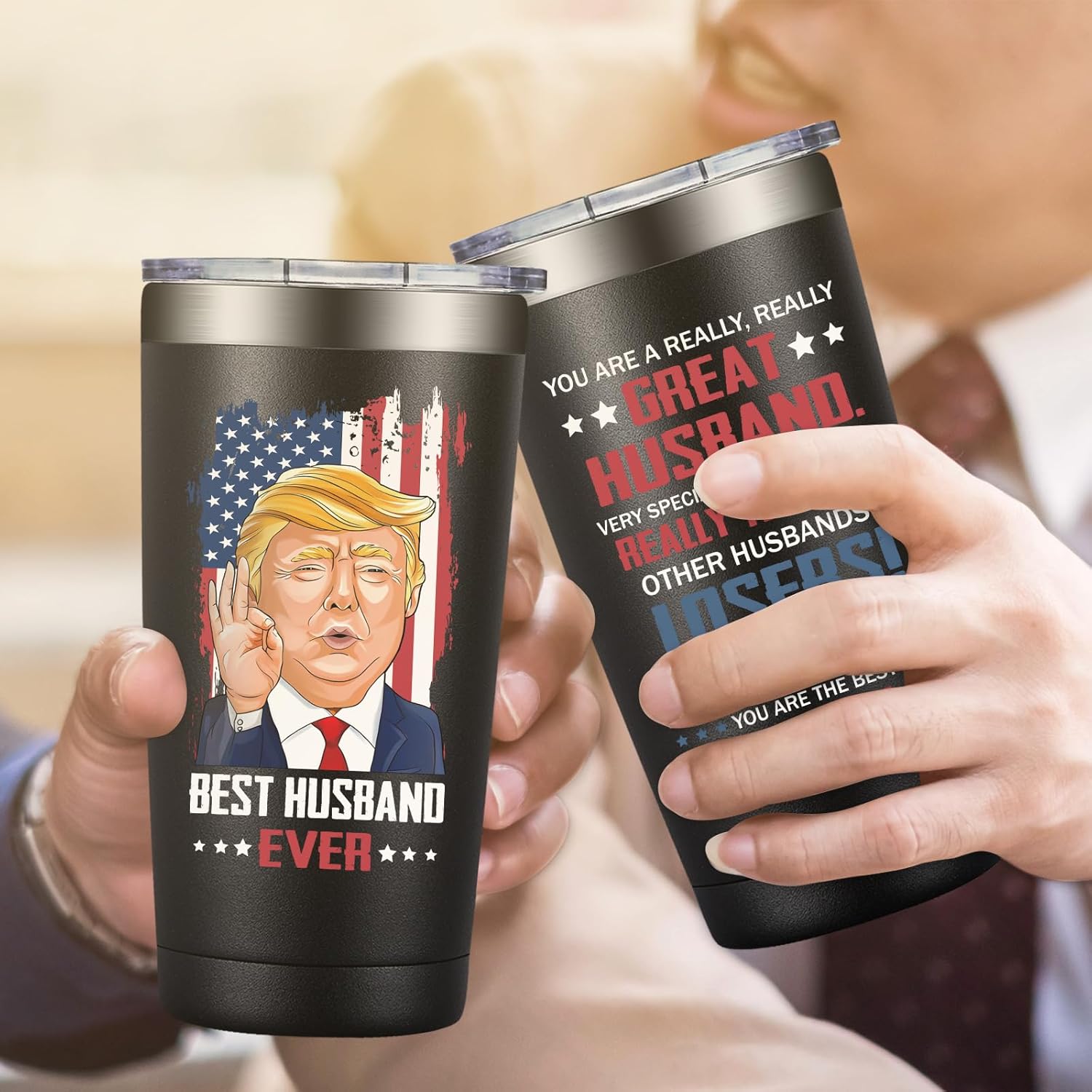 Grifarny Husband Christmas Gifts - Fathers Day, Anniversary, Birthday Gift for Husbands, Hubby - Valentines Day Gifts for Him - You Are a Really Really Great Husband Tumbler 20oz - Image 7