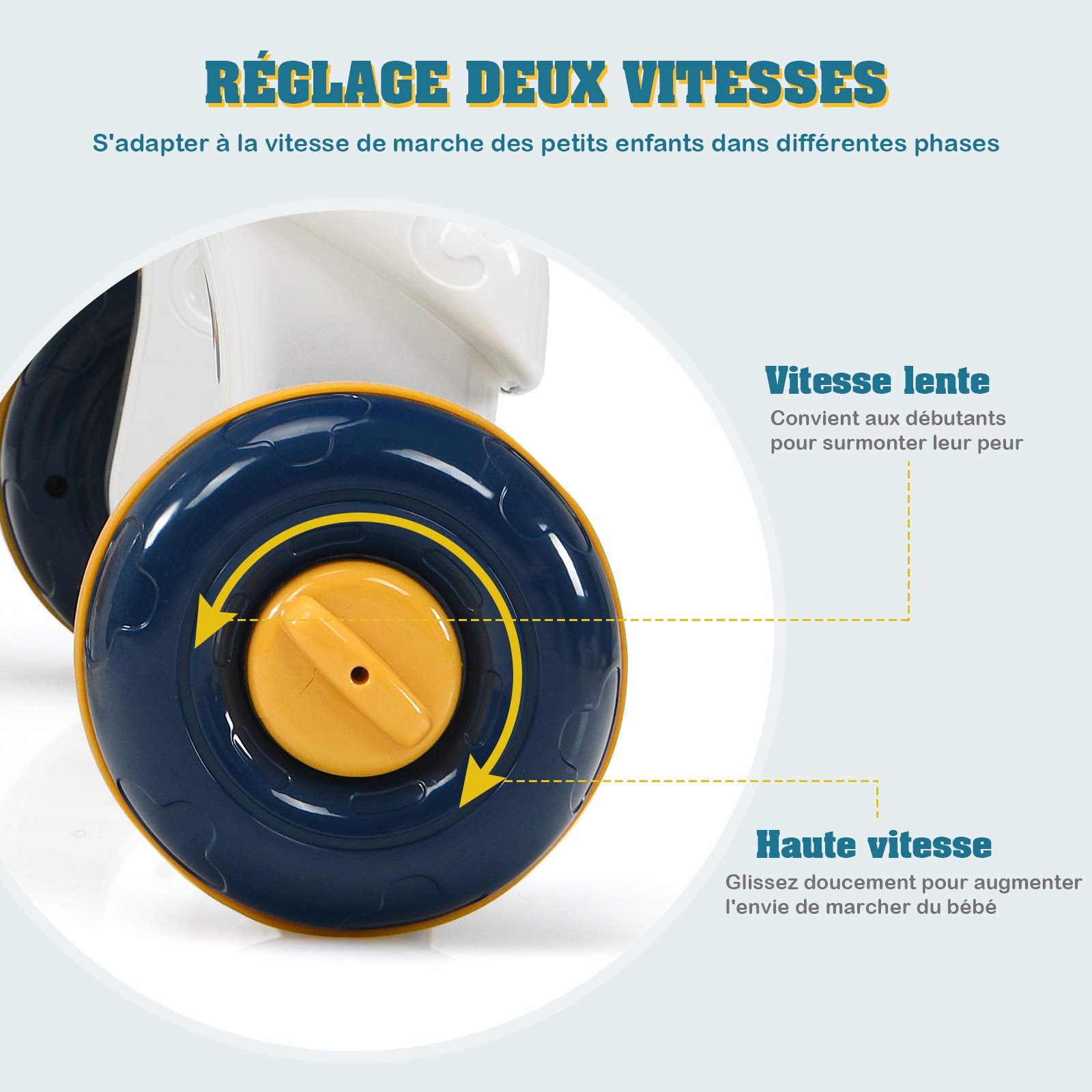 COSTWAY 3 en 1 Trotteur Bébé Évolutif avec Lumière et Musique, Voiture à Enfourcher Polyvalente avec 4 Roues Antidérapantes, Développement de l'Intelligence, Panneau de Jeux Détachable, 6-36 Mois