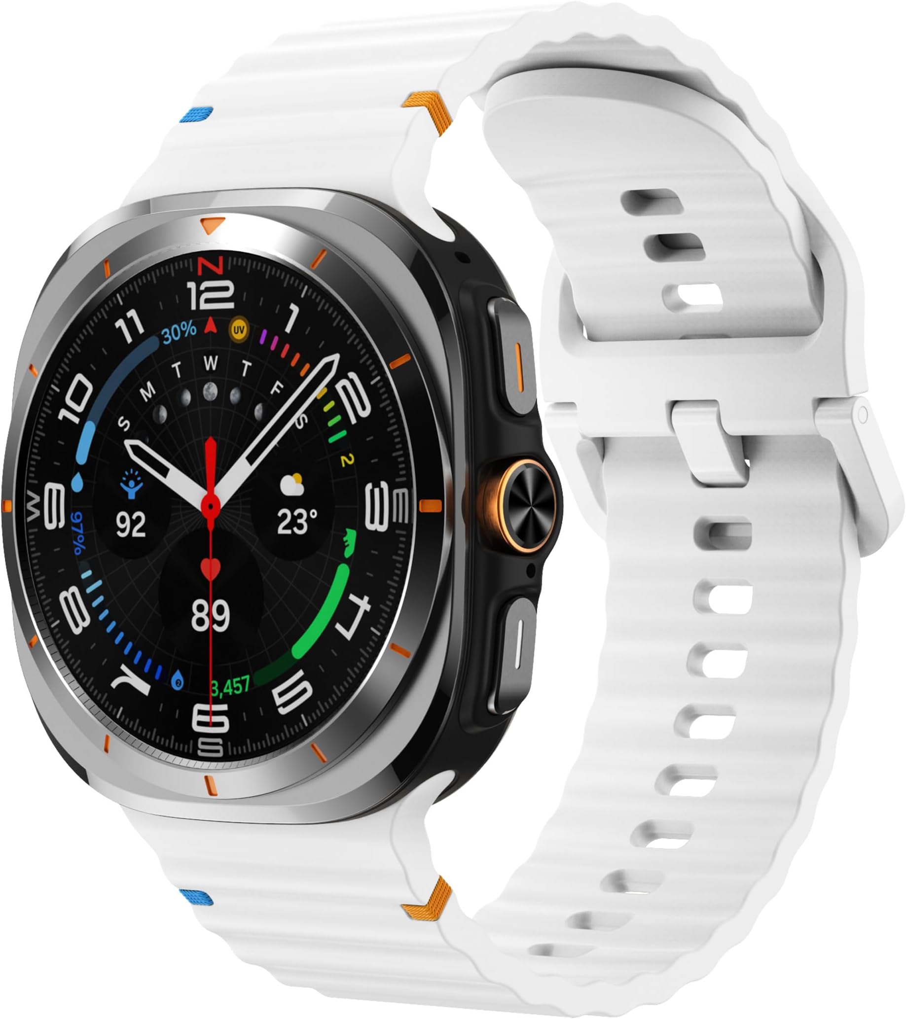 Sport Band Compatible with Samsung Galaxy Watch Ultra 47mm (2024/2025) Silicone Sport Band for Galaxy Watch 8 7 6 5 4 44mm 40mm / 8 Classic 46mm / 6 Classic 47mm 43mm/ 5 Pro 45mm
