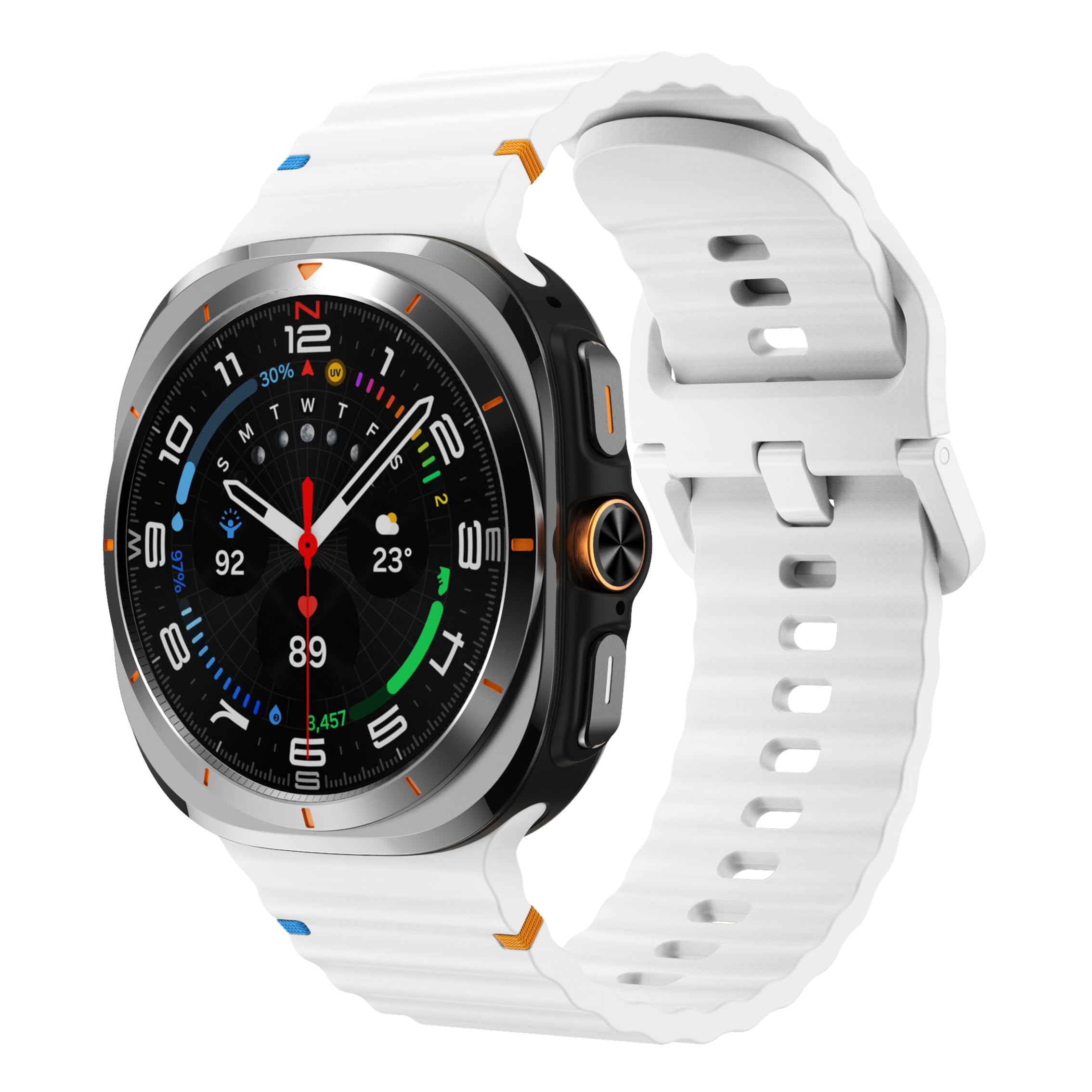 Compatible with Samsung Galaxy Watch Ultra Strap 47mm 2024 2025 Waving Stitching Silicone Straps for Galaxy Watch Ultra 2 band-image-16
