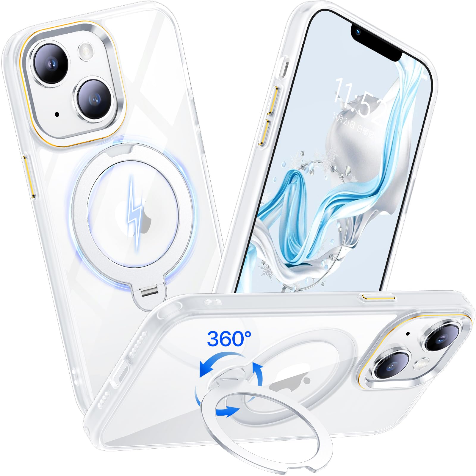 Amazon.co.jp: 【360°回転スタンド・角度自由調整】MEIKKS iPhone 14