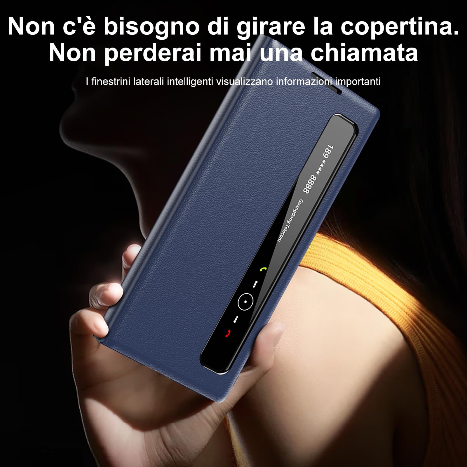 Cover per Samsung Galaxy Z Fold 8 Ultra Custodia a Libro con Finestra Smart