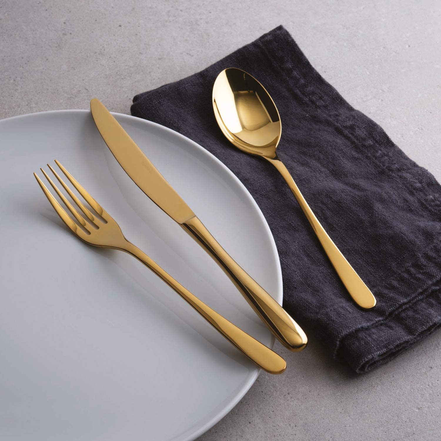 Sambonet - TASTE Tafelbesteck Set für 12 Personen, 60-teilig aus Edelstahl PVD-Finish, spülmaschinenfest, gold