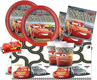 KIT N 24 TAVOLA COMPLEANNO CARS CON CANDELINA