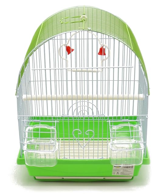BPS Jaula Pájaros Metal con Comedero Bebedero Columpio Saltador Cubeta Color envia al Azar 30 x 23 x 39 cm…