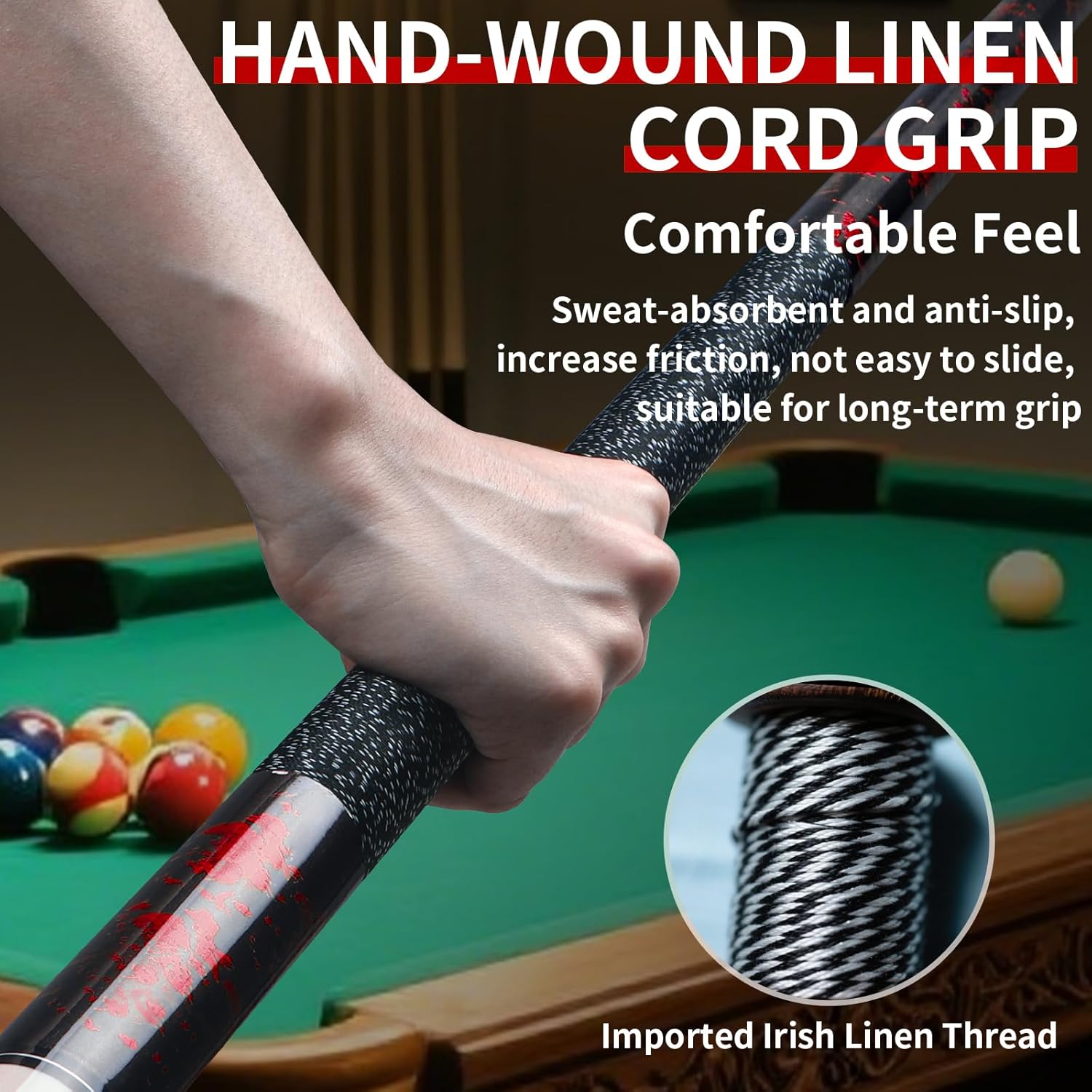 Kmise Pool Cue Stick - 58 Inch Pool Cues 18~21Oz Canadian Maple Professional Billiard Cues Sticks, Pool Sticks for Adults Multiple Colors (Red (1 Piece), 18oz)