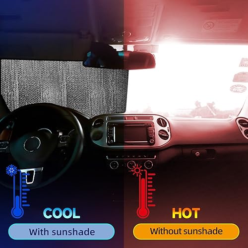 Miniatura 6 de Parasol para parabrisas, parasol de automóvil con estampado de leopardo morado y turquesa para parabrisas, protector de visera plegable que bloquea