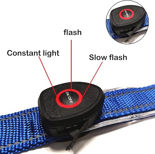 Miniatura 4 de SSZYace Collar de pectoral de caballo LED ajustable, barra de luz LED intermitente de nailon, arnés de seguridad ecuestre con 3 modos de iluminación