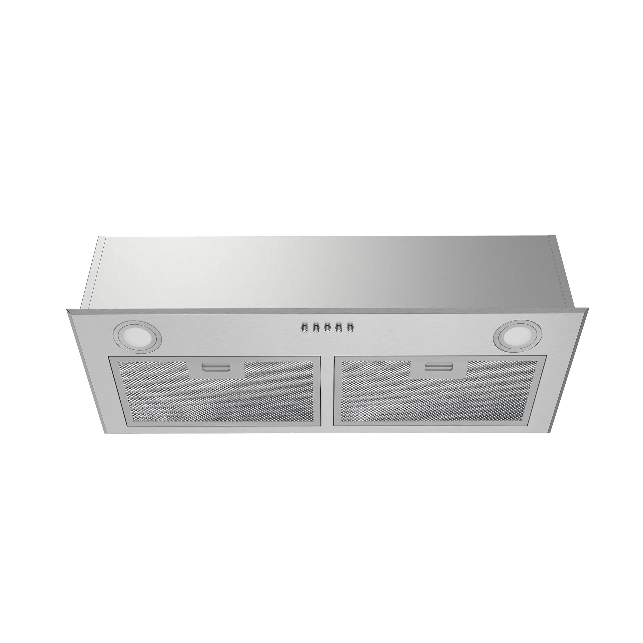 FIREGAS Range Hood 28 inch, Built-in Stainless Steel Kitchen Vent Hood with 450 CFM, 3 Speed Exhaust Fan, 2 LED Lights & Button Control, Ducted/Ductless Convertible
