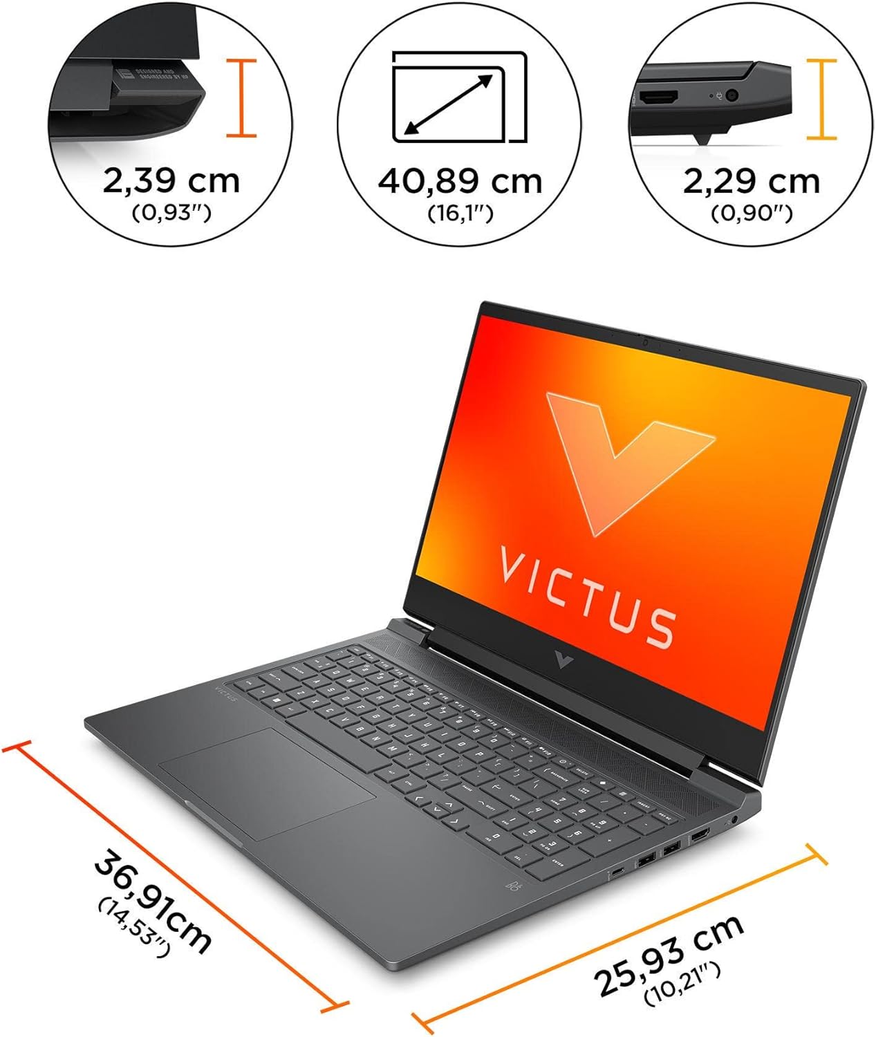 HP Victus 16-r0009sl Notebook, Intel Core i5-13500H, RAM 16GB DDR5 5600Mhz, 512GB SSD M.2, Display 16.1" FHD IPS 144Hz, Grafica Nvidia RTX 4060 da 8GB, Wi-Fi 6E, BLE 5.3, Windows 11, Grigio 16" RTX 4060 8GB INTEL Core i5 13500H - Immagine 2
