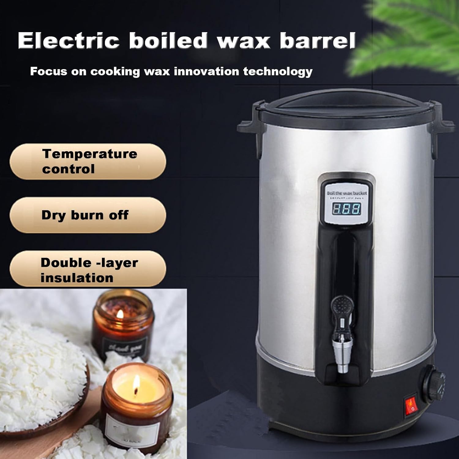Commercial Machine,Wax Melter for Candle Making, Electric Wax Melter, Large Commercial Candle Maker Machine with Pour Spout and Temperature Control, Candle DIY Making Kits for Busi