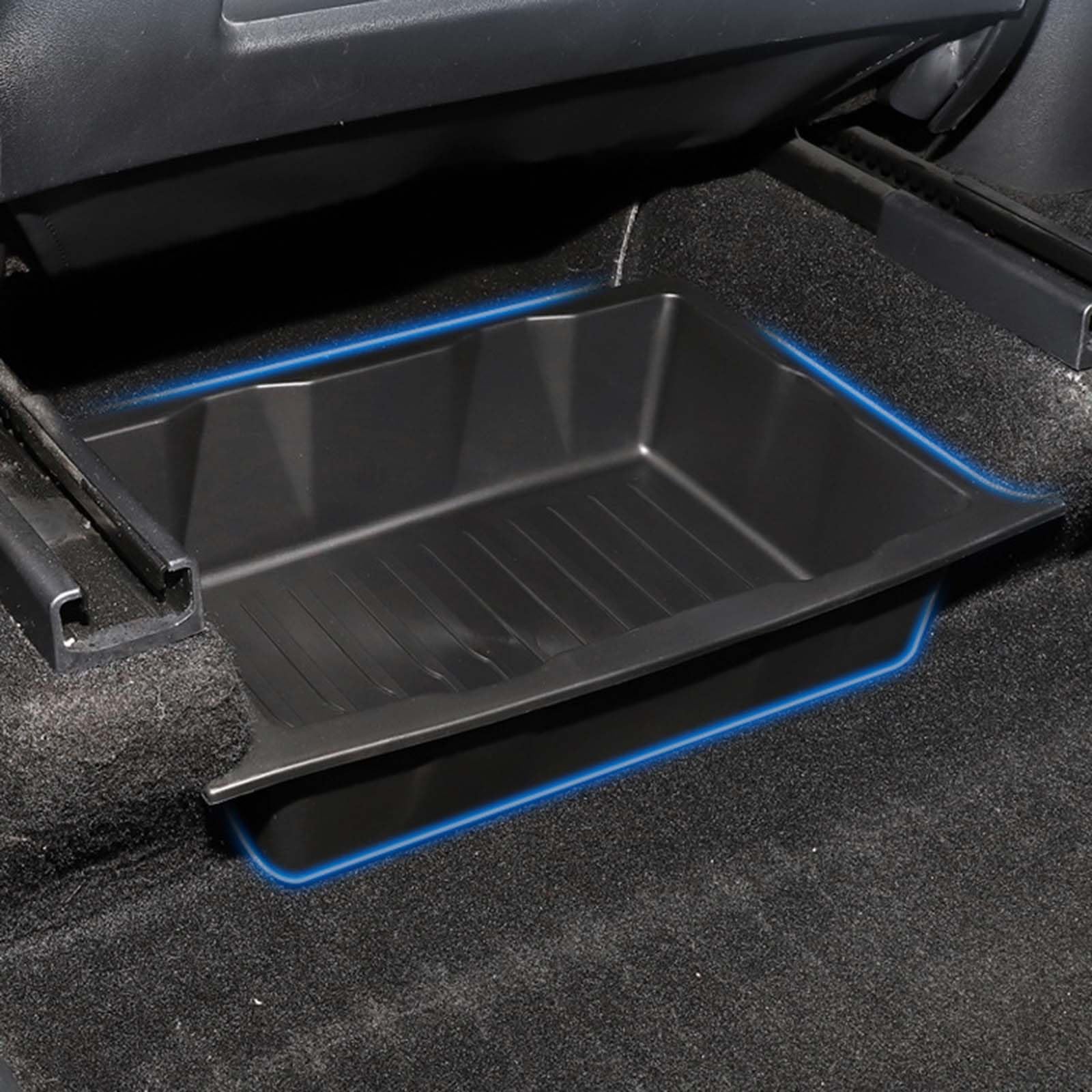 2 Pièces Organisateur sous Siège Voiture, Boîte de Rangement Arrière Siège Organisateur Cachée en TPE 31x19,5x7,5cm, Accessoire de Rechange pour Modèle Y