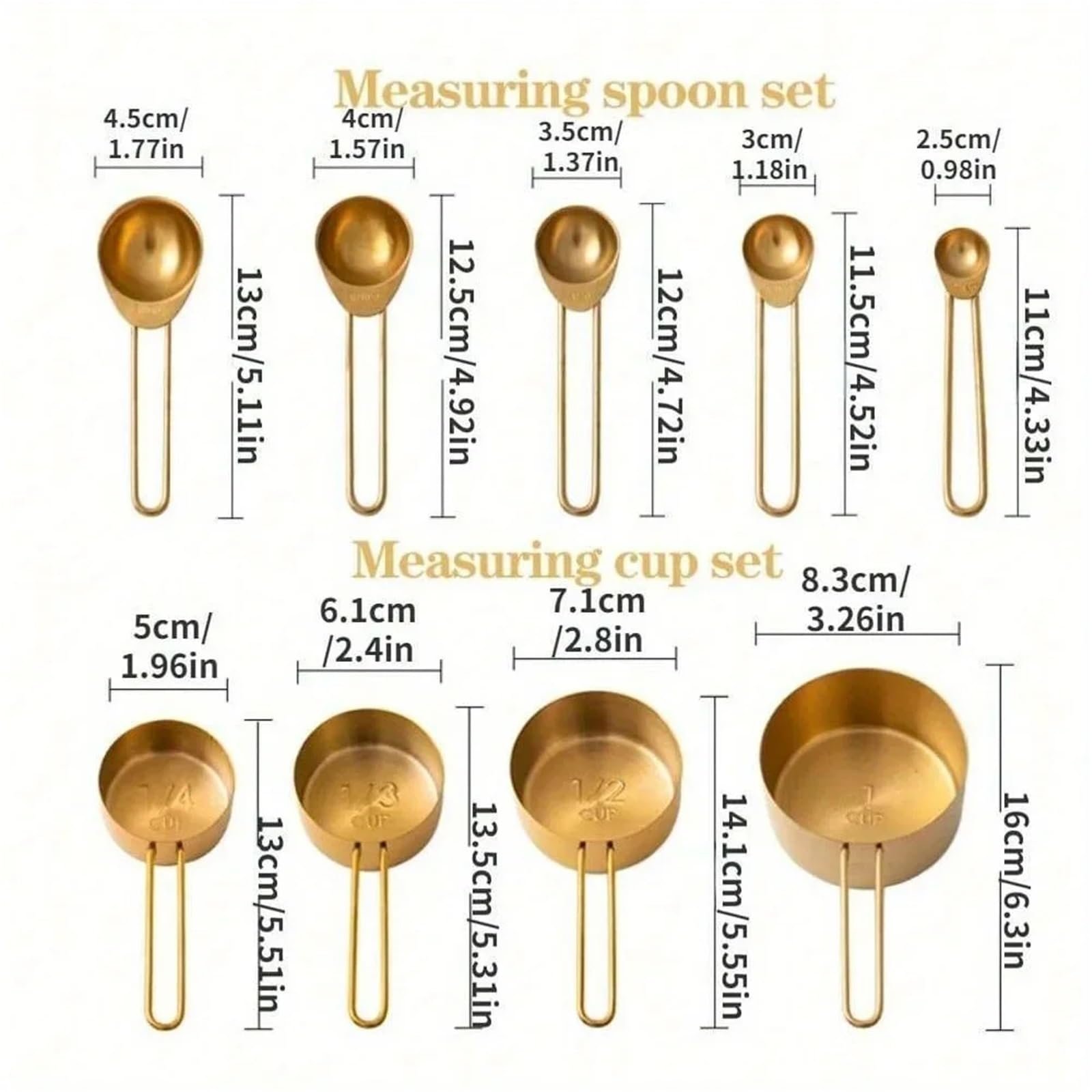 9 cucharas medidoras for té y café, utensilios multifuncionales de acero inoxidable for cocinar hornear, suministros cocina para Medir Líquidos y Sólidos