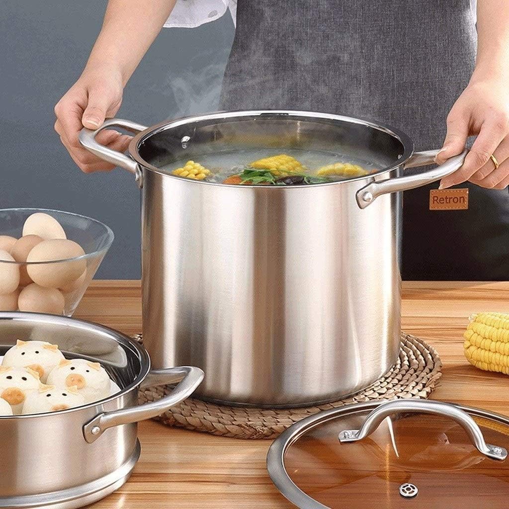Stainless Steel Boiler and Steamer Set Steamer Cookware Pot Saucepot Multi-layer Boiler