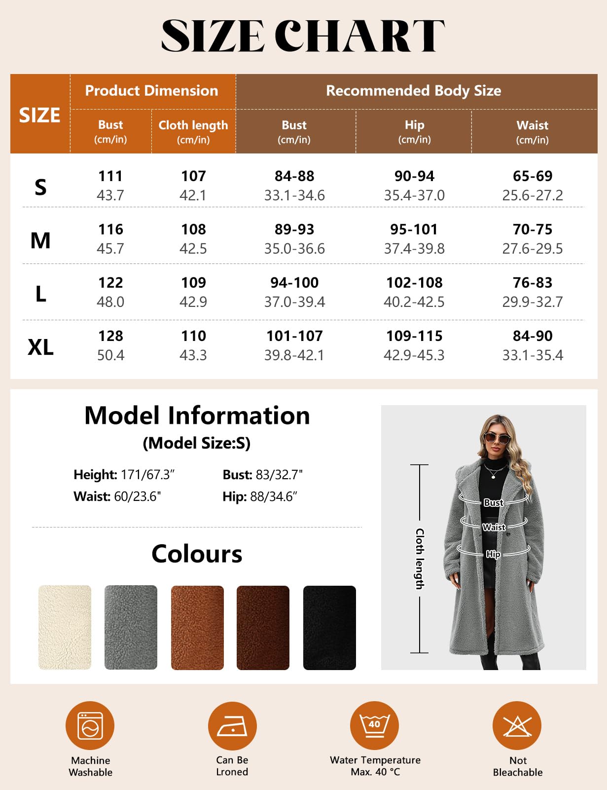 heekpek Cappotto Invernale Donna Lungo in Peluche con Cappuccio | Cappotto Caldo in Sherpa, Giacca Morbida, Pile Comodo, Elegante Cappotto in Peluche Soffice con Bottoni