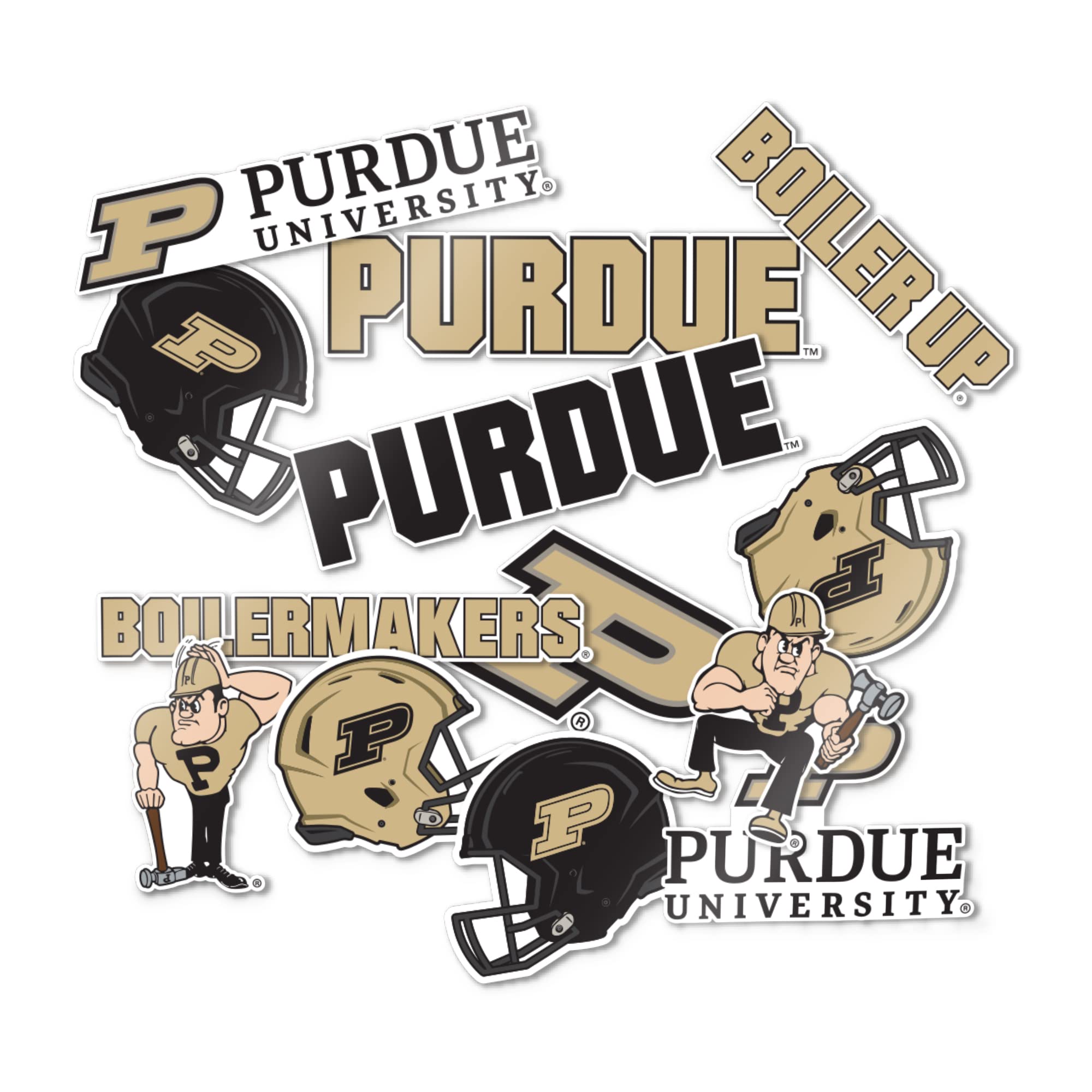 Desert Cactus Purdue University Vinyl Sticker Sheet - 13.5x11 Inch Decal For Laptop, Water Bottle, Car