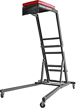 Traxion 3-100 Foldable Topside Automotive Engine Creeper, Red & Black