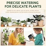 Petits pots d'arrosage Plantes intérieures - 12 oz Mini Canette d'arrosage en métal avec longue rainure Rust-Proof en acier inoxydable Petit pot d'eau pour les petites plantes à l'intérieur maison & Bureau noir. Abreuvoir métallique à longue goutte, Rust-Proof étanche, Abreuveur intérieur pour S