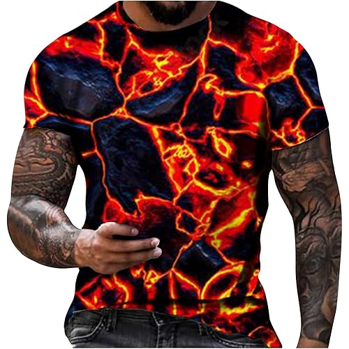 Casual Shirts for Men 2023 Summer Cool Style 3D Print Short Sleeve Spring Shirt Regular Fit Muscle Workout Tshirt