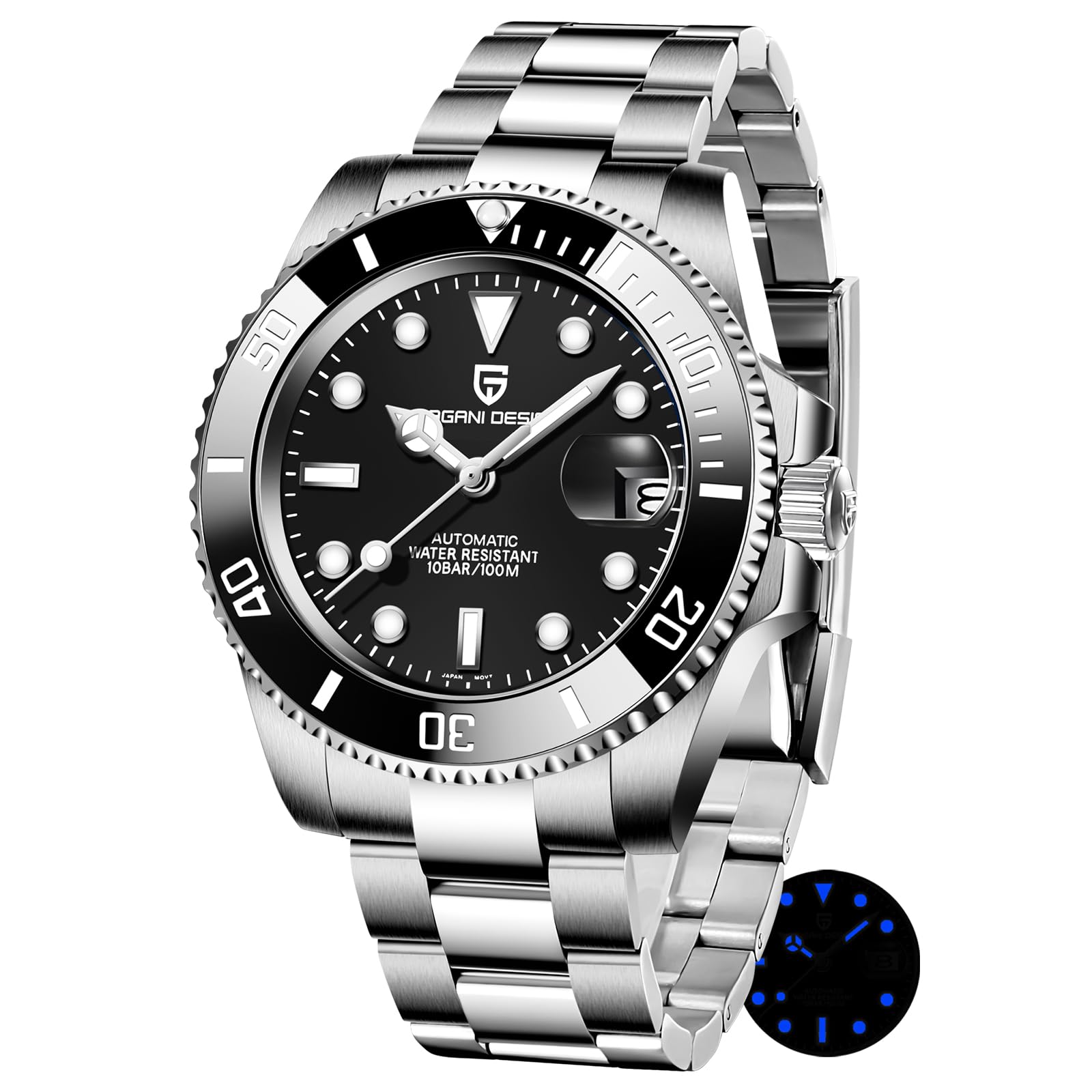 Pagani Design Watches for Men Japanese NH35 Automatic Mechanical Watch 40mm Stainless Steel Sport Waterproof Sapphire Glass Mens Watches