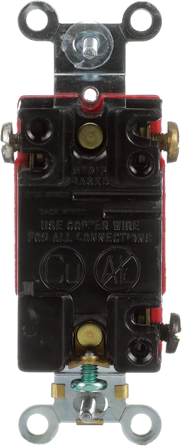 Eaton AH1221PL 20 Amp 120/277V Industrial Grade Toggle Switch with Pilot Light, Red