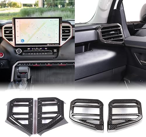 Vista 29 de Cubierta de salida de aire lateral para consola central de automóvil, compatible con Toyota Tundra 2022+ Sequoia 2023+ cubierta de panel de aire