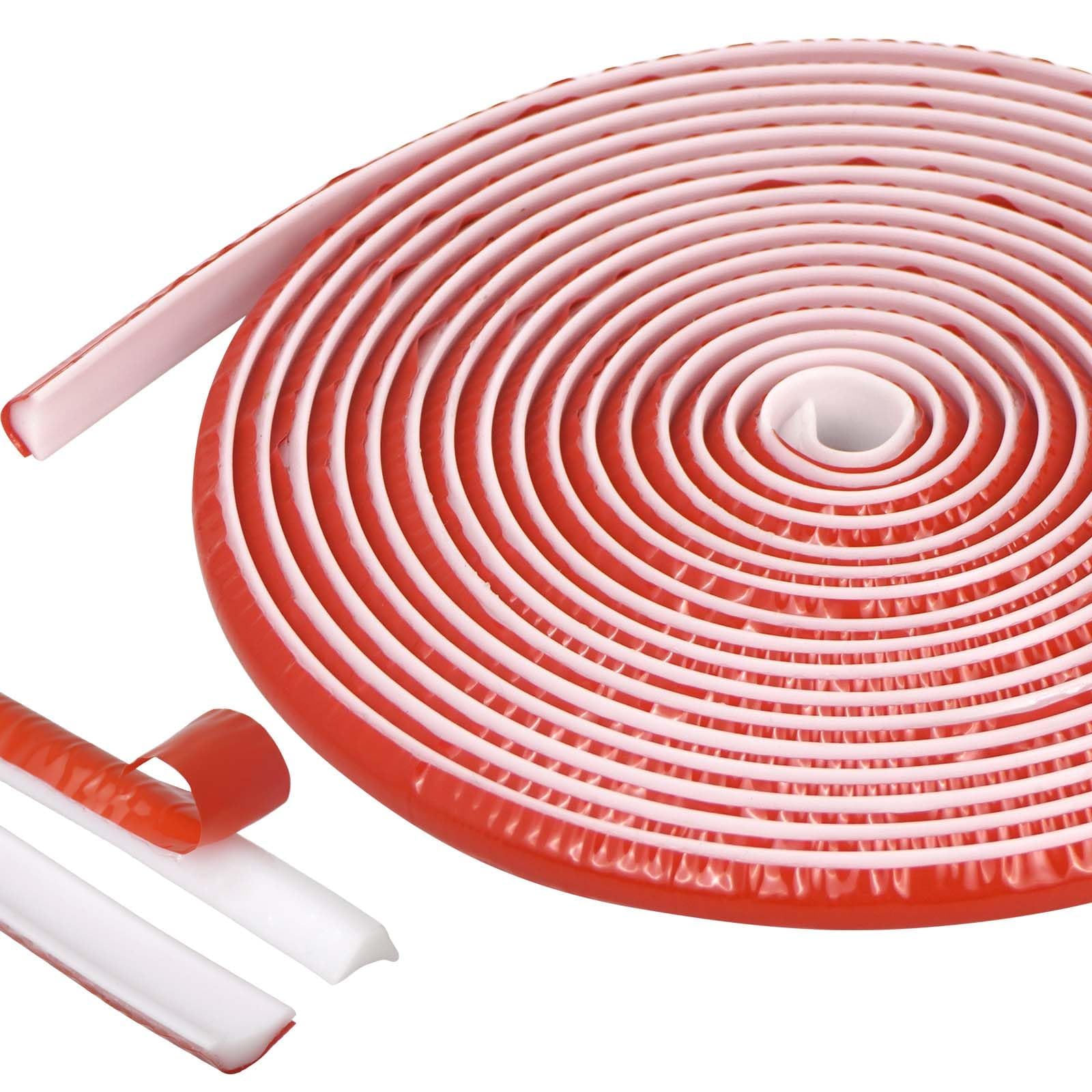 TayBong 6M TPE Quadrant Trim, Flexible Wall Corner Edging Strip, Adhesive Skirting Board Seal Trim, Caulk Strip Beading for Laminate Flooring, Countertops & Ceilings (9mm x 12mm)​