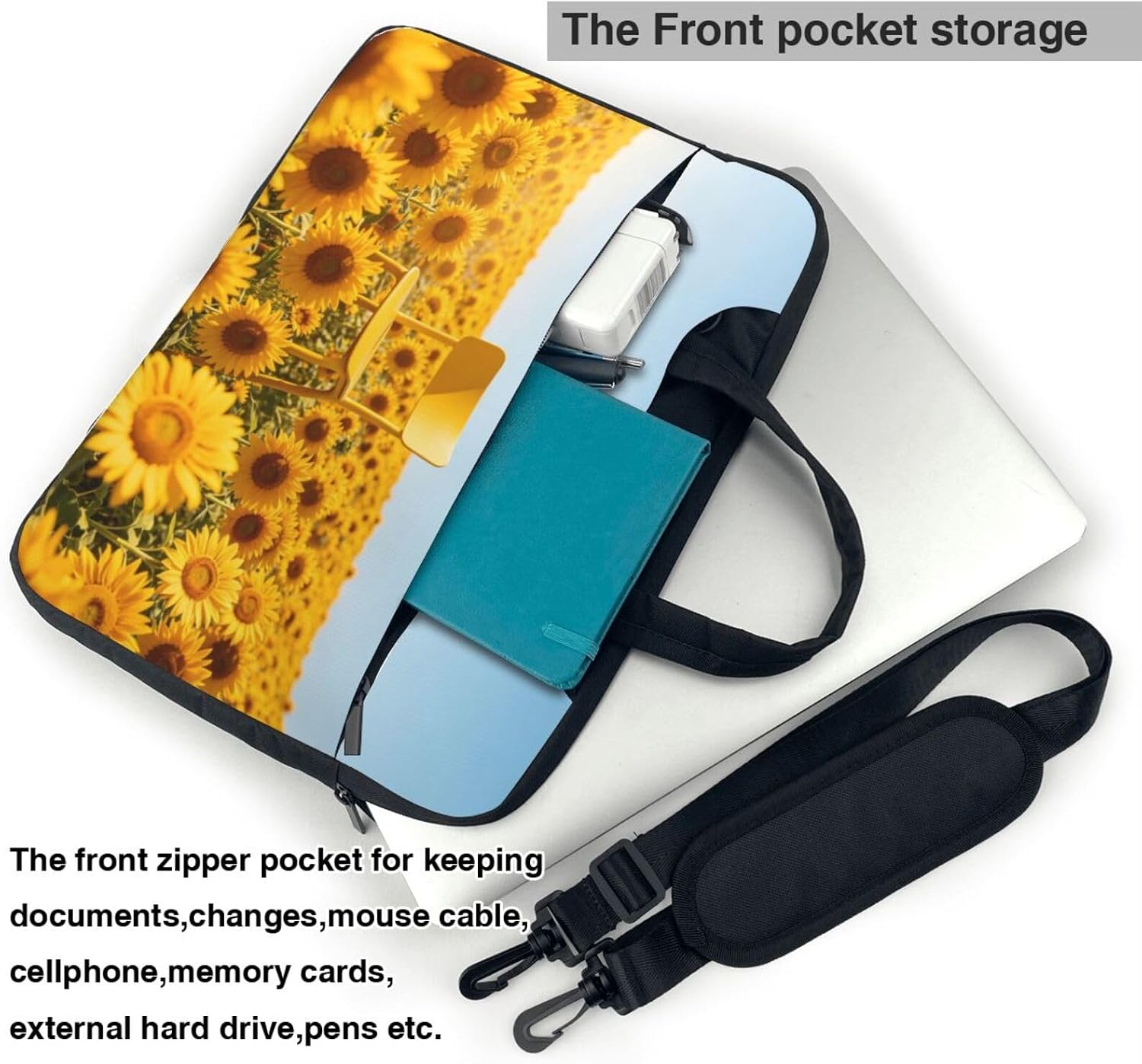 Laptop Case 13 inch Computer Carrying Bag Shockproof Protective Cover Yellow Aesthetics Laptop Sleeve Slim Cover image 3