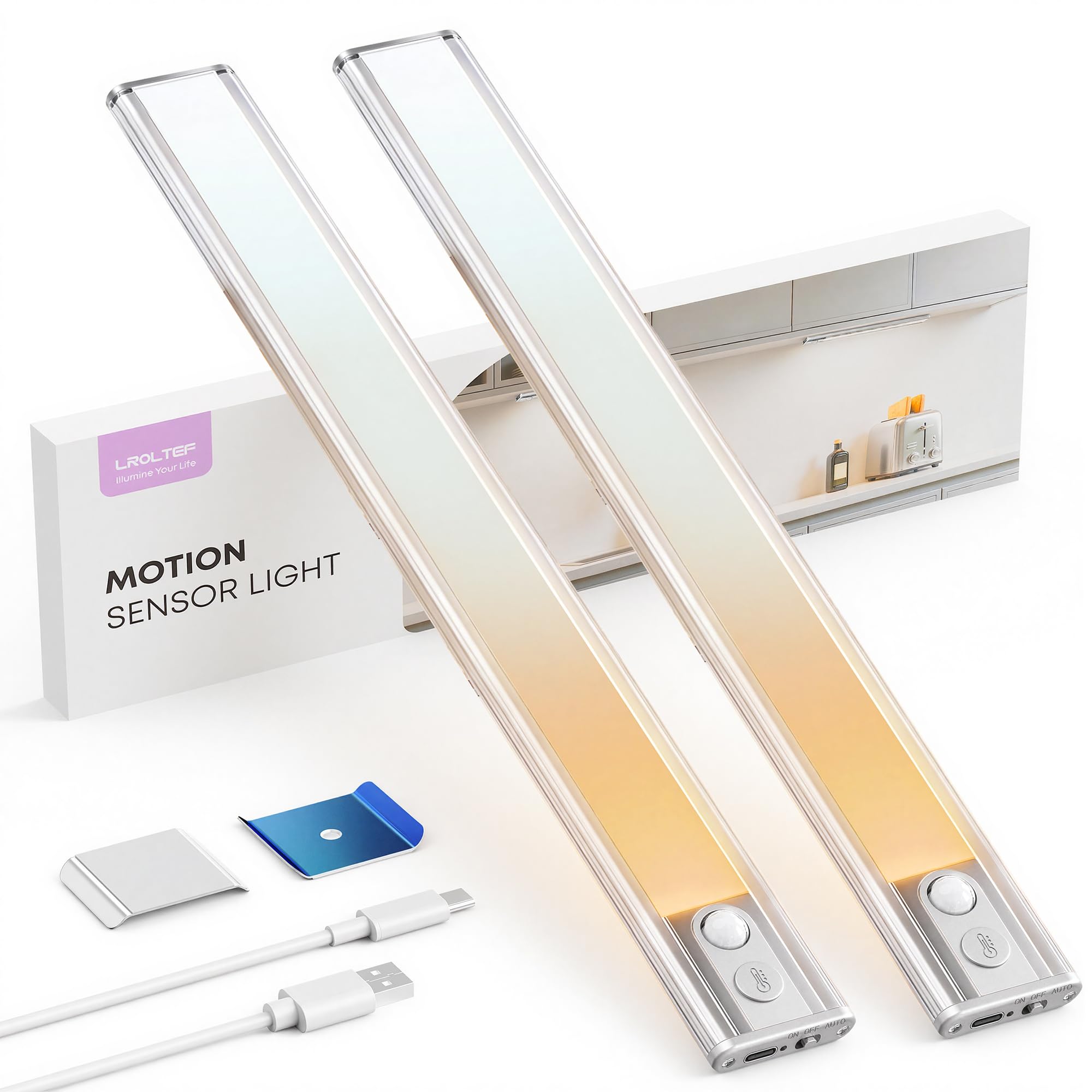 LROLTEF LED Lampe Placard sous Meuble 26cm 3 Températures de Couleur