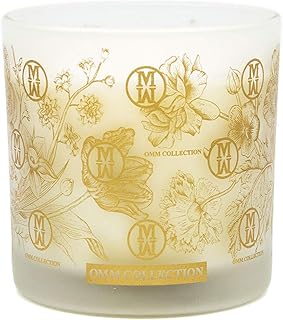 OMM Collection Natural Soy Wax Aromatherapy Scented Candles in Glass Jar-Hand Poured Candles for Home Scented- Luxury Candle with Essential Oils for Stress Relief, Relaxing, Yoga & Home Use.