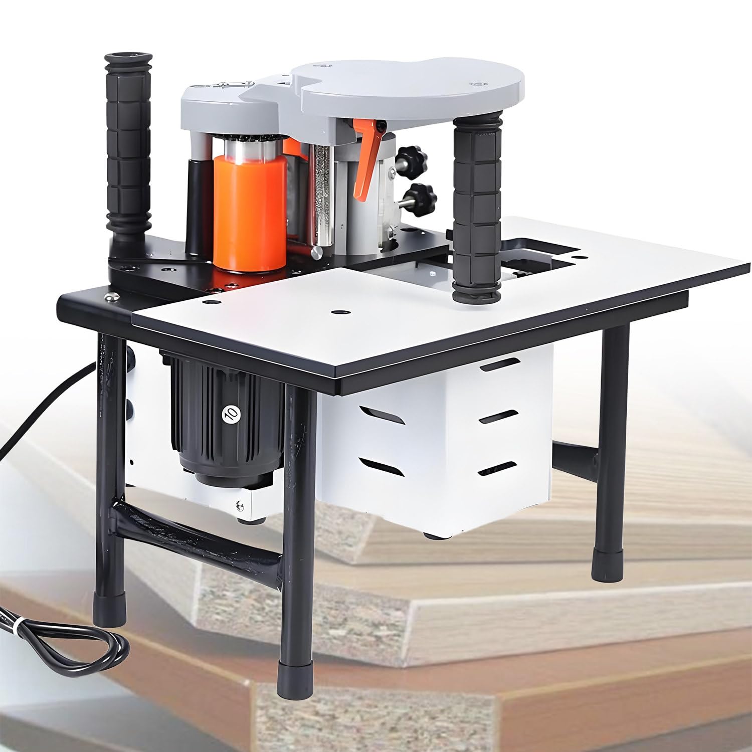 Chapeadora de Cantos pequeña para mejoras del hogar, con Control de Velocidad de 2 a 6 m/min, Curva y Recta, encolado de Doble Cara, Ancho de 10 a 59 mm